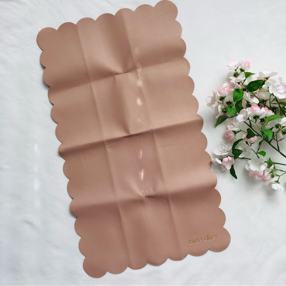 Ava + Oliver Scalloped Diaper Changing Mat in Dusty Rose